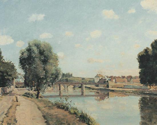 Camille Pissarro The Raolway Bridge at Pontoise oil painting picture